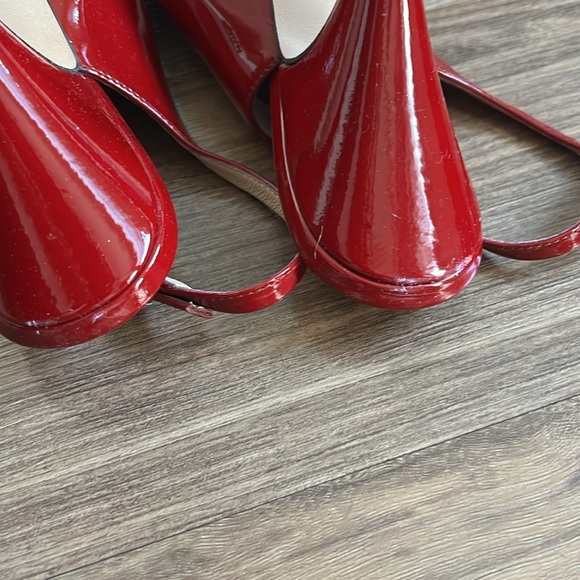 Giuseppe Zanotti Vintage Patent Red Platform Slingbacks High Heels - Picture 5 of 9